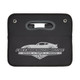 A black storage organiser with a handle and a logo featuring a car silhouette.