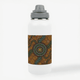 A drink bottle with aboriginal design.