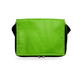 A green insulated bag with a zip closure, featuring a black strap on one side.