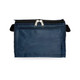 A navy blue zipped bag with a smooth finish and a front pocket, suitable for storing small items.