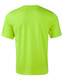 A fluorescent yellow safety tee with a simple design and a logo, featuring a back view.