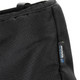 A black cooler with a textured surface, featuring a logo on the side.