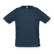 A navy blue SOLS Sporty Men’s T-Shirt featuring short sleeves and a small logo.