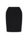 A black pencil skirt with a bandless design and two pockets at the front. It features a fitted silhouette. A black pencil skirt with a bandless design and two pockets at the front. It features a fitted silhouette.