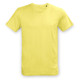 A bright yellow unisex t-shirt with a round neck and short sleeves. It features a branding logo. A bright yellow unisex t-shirt with a round neck and short sleeves. It features a branding logo.