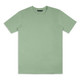 A light green unisex T-shirt with short sleeves and a round neckline, featuring a logo.