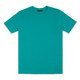 A vibrant teal unisex t-shirt with a classic crew neck design and short sleeves. It has a logo on the label.