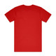 A red Block Tubular Tee featuring a plain back and a logo on the front.