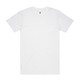 A white Block Tubular Tee with a simple design and a branding label on the neckline. A white Block Tubular Tee with a simple design and a branding label on the neckline.