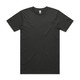 A plain black Block Tubular Tee featuring a crew neckline and short sleeves, with a logo on the label.