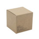 A small brown cardboard box, featuring specifications and details about a product inside.