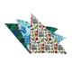 A set of fabric bandanas in various patterns and colours, featuring festive designs and vibrant prints. Each has a logo. A set of fabric bandanas in various patterns and colours, featuring festive designs and vibrant prints. Each has a logo.