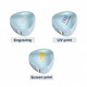 A triangular, light blue retractable charging cable with options for engraving, UV print, and screen print.