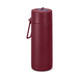 A drink bottle in a burgundy finish with a lid and handle, featuring a logo on the body.