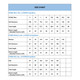 A size chart for the PCC862 long sleeve shirts, detailing measurements for men, women, and kids in various sizes.