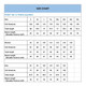 A size chart featuring measurements for unisex long sleeve jerseys, including chest and sleeve lengths for men, women, and kids.