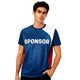 A unisex adults reversible jersey in navy blue with red accents and a logo, made from 100% polyester.