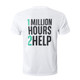 A white unisex RPET sublimated round-collar tee shirt with a large graphic on the back and a logo.