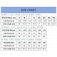 A size chart for unisex T-shirts detailing measurements for men, women, and kids in various sizes.