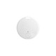 A white circular anti-loss smart tag with a small branding logo and a light indicator.