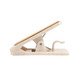 A beige Mako Magnetic Clip with a wooden grip, designed for holding documents securely. Features a logo on the side.