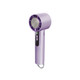 A high-speed cooling fan in a sleek purple design, featuring a circular head and a control button.