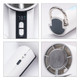 A white high-speed cooling fan with a digital display, a clip, and a fan grille design.