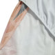 A close-up of breathable soccer shorts featuring a white and peach colour scheme, with a subtle mesh lining.