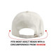 A colour changing baseball cap in cream, featuring an adjustable strap at the back and a logo.