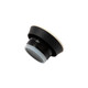 A black and cream slipstream double wall coffee cup with a fitted lid, featuring a logo.