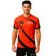 An orange and black crew neck raglan sport tee shirt featuring a logo and the number 45. An orange and black crew neck raglan sport tee shirt featuring a logo and the number 45.