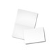 A set of blank, white gift cards in A7 size, featuring a folded card and a flat card.