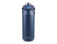 A drink bottle in navy blue with a quick release lid and a logo on the front.