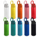 A drink bottle collection featuring various colours, including white, yellow, orange, pink, red, green, teal, blue, and black, with a logo.