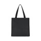 A cooler bag in black with two sturdy handles and a simple, minimalist design. It features a logo on the front.