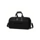 A black convertible backpack duffel garment bag with dual handles and a removable shoulder strap, featuring multiple compartments.