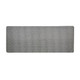 A desk mat in a rectangular shape with a textured gray surface, designed for office use.