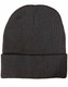 A dark grey beanie with a rolled cuff, made from rPET fabric, featuring a small logo.