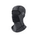 A breathable balaclava cycling face mask in grey, featuring a mesh eye area and a fitted design with a logo.