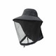 A black mosquito mesh hat with a wide brim and a protective mesh face cover. Features an adjustable chin strap.