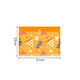 A rope-fastened folder in orange with a playful pattern of shapes and party hats, measuring 31cm by 22cm.