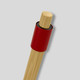 A bamboo spinner pen featuring a red grip and natural bamboo finish. The pen has a simple, modern design.