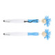 A Medical Mop Top Pen in blue and white, featuring a smiling character head with fluffy blue hair and a stylus tip.