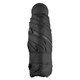A black Paraflex Umbrella, compactly folded with a rounded top, featuring a sleek design.