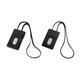 A black ABS retractable card holder with a lanyard, featuring a simple design and an attached loop for hanging.