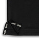 A black polo shirt featuring a mesh fabric design with a logo on the hem.