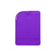 A purple silicone hair straightener pad with a textured wave design and a hanging loop.