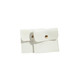 A set of two white PU leather jewelry pouches featuring a snap button closure and a sleek design.