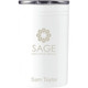 A drink bottle and tumbler gift set in white, featuring a logo and metallic lid.
