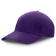A purple premium soft cotton cap with a classic design and a logo on the front.